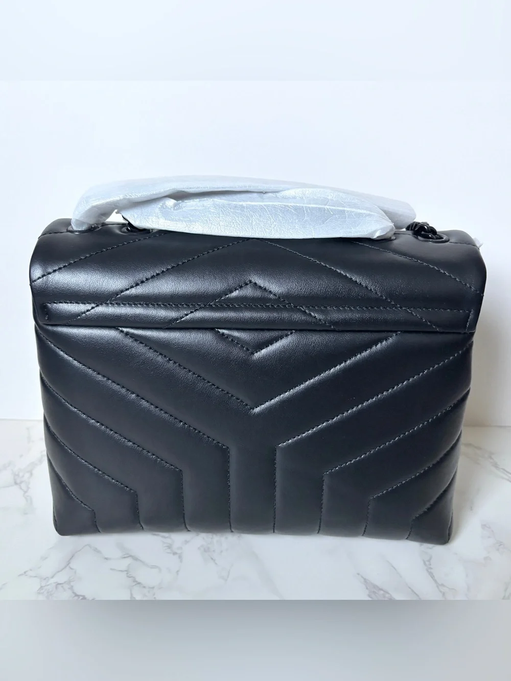 New Saint Laurent YSL Small Loulou Shoulder Bag Black w/Black Hardware